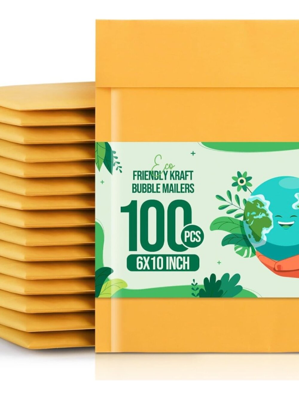 Bubble Mailer 6x10" 100 Pack Kraft Padded Envelopes Usable Size 6x9"